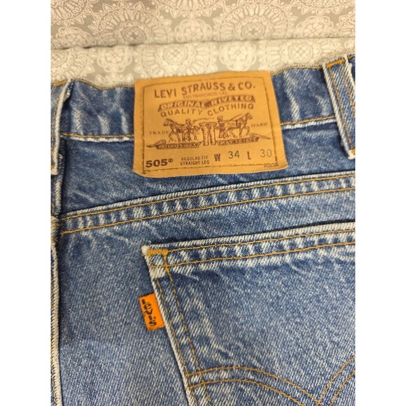 Levi's 550 Relaxed Fit Straight Leg Jeans Men's Blue Denim Pants 34x30 READ - Picture 12 of 13